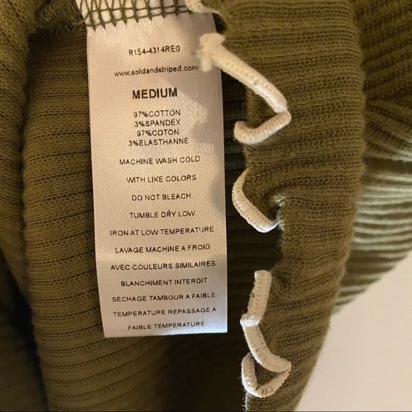 SOLID & STRIPED Green Ribbed Cropped Tee NEW Sz M - Picture 11 of 12